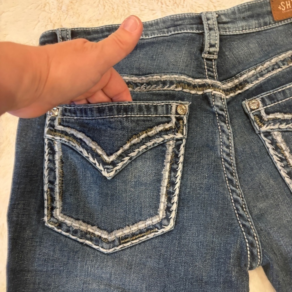 Shyanne 30 (11/12) Denim Women’s Shorts Homemade Jeans Cutoffs Faux Flap Pockets - Picture 3 of 10